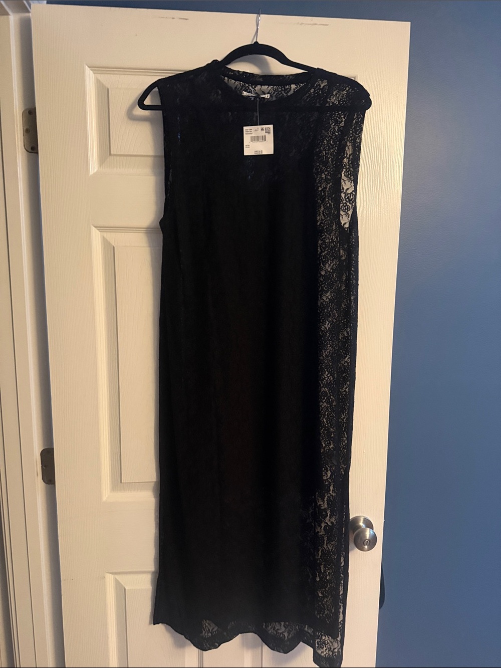 American Eagle Outfitters Black Lace Midi Dress